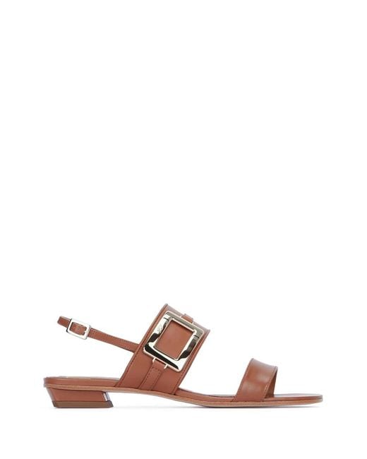 Roger Vivier Brown Metal Buckle Sandal 20