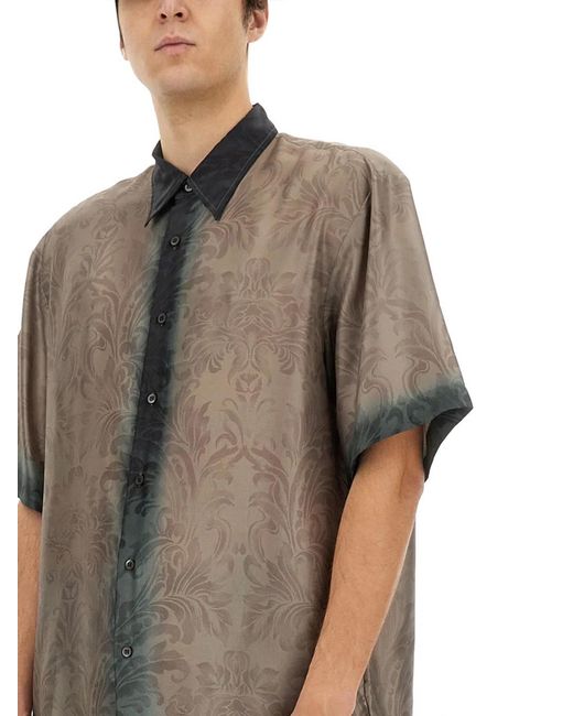 Dries Van Noten Gray Silk Shirt for men