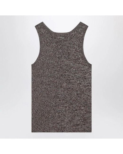 Prada Gray Ribbed Tank Top With/ Pattern for men