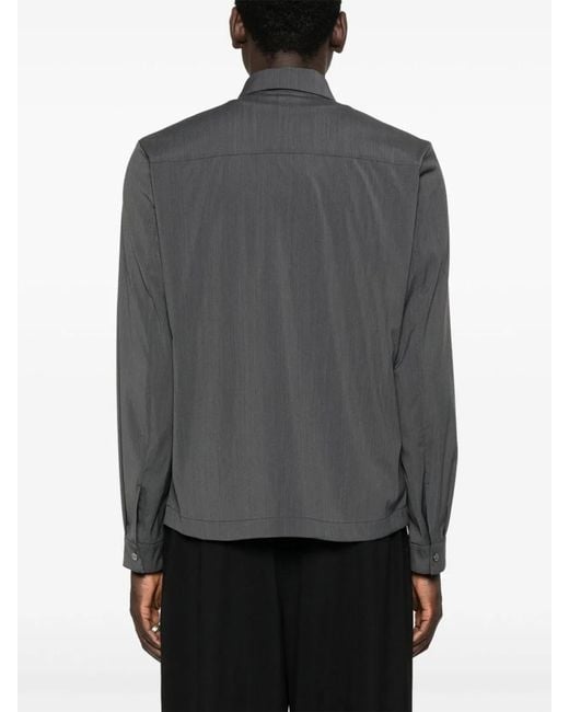 Herno Gray Soft Blend Long-Sleeve Shirt for men