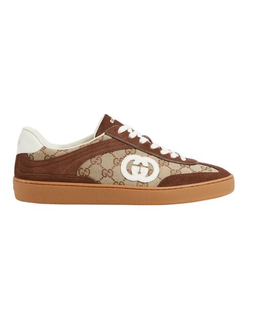 Gucci Black Gg Fabric And Suede Sneakers for men