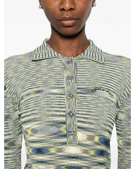 Ganni Green Recycled Viscose Polyamide Jersey