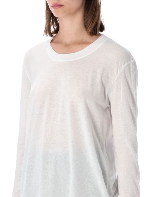 James Perse White Crlear Jersey Ls Tee