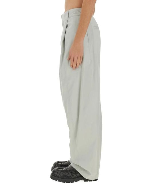Bottega Veneta Gray Silk And Cotton Pants for men