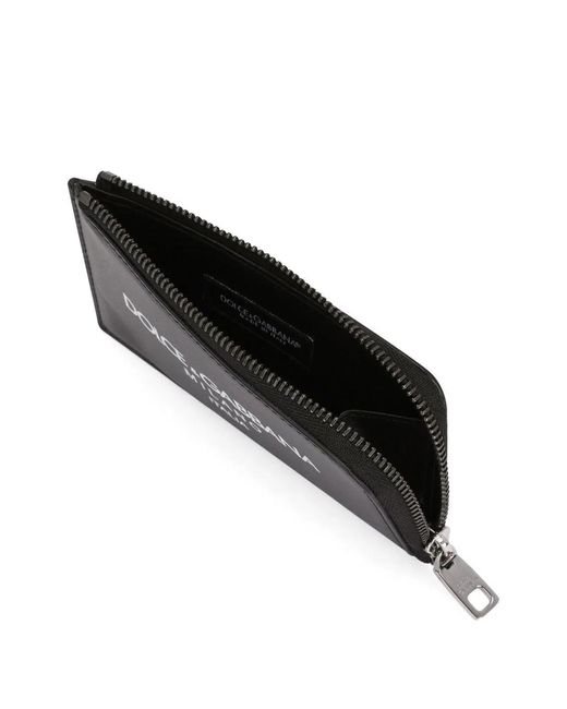 Dolce & Gabbana Black Dolce & Gabbana Leather Card Holder for men
