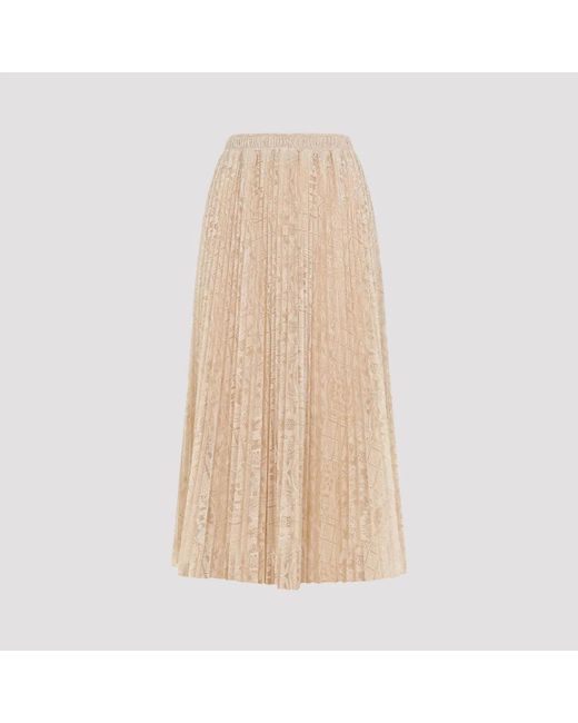 Ermanno Scervino Natural Lace Cotton Midi Skirt