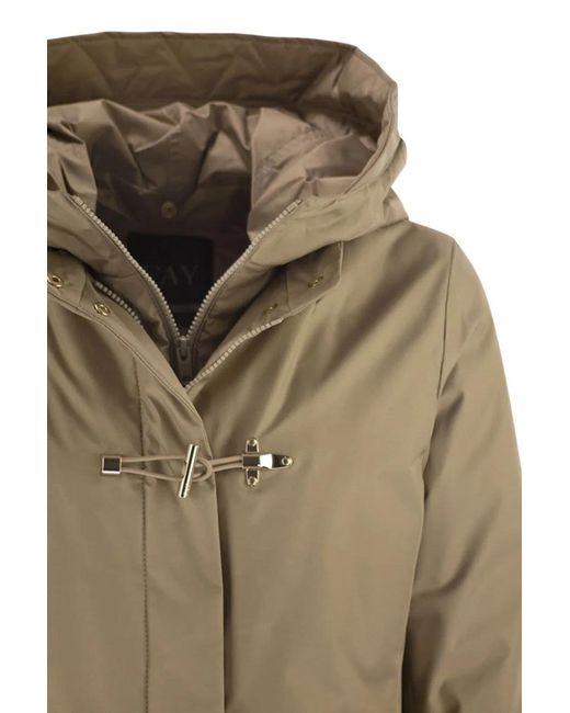 Fay Natural Technical Gabardine Toggle Coat