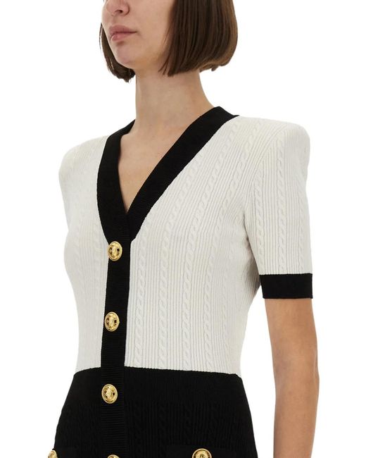 Balmain Black Viscose Polyester Dresses