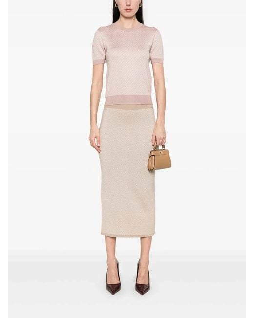 Fendi Natural Micro Ffskirt