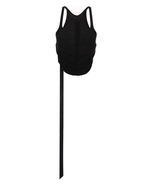 Rick Owens Black Cotton Tops