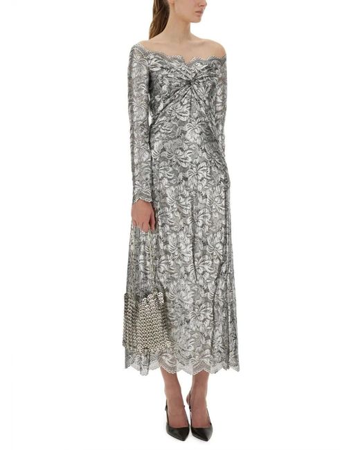 Rabanne Gray Long Lace Dress