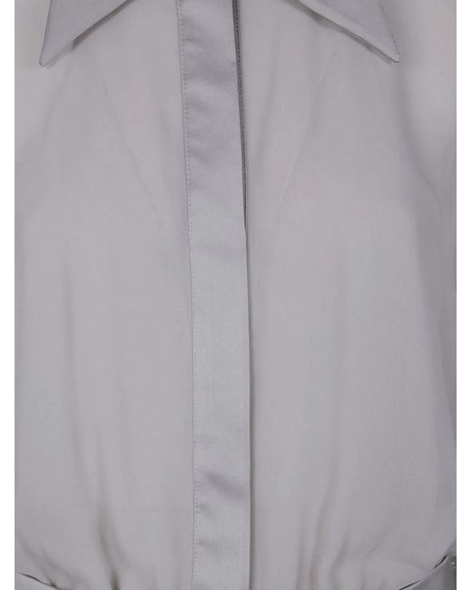 Emporio Armani Gray Bow Detail Maxi Dress