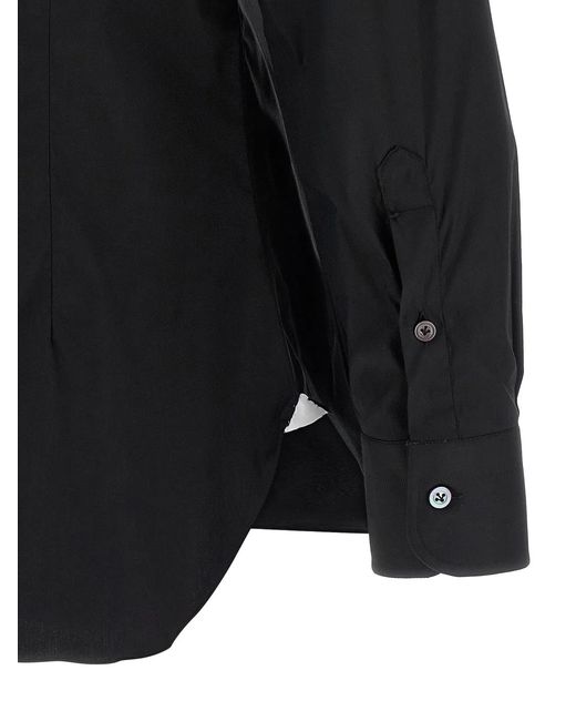 Barba Napoli Black Stretch Cotton Shirt for men