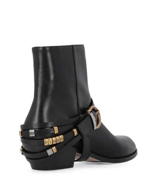 Pinko Black Leather Rubber Shoes
