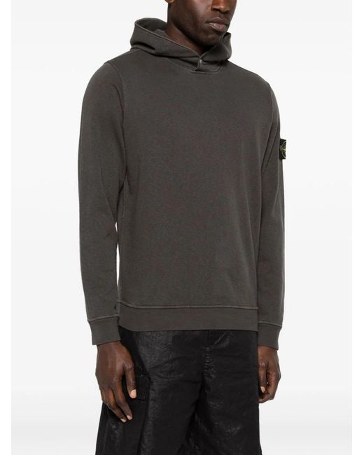 Stone Island Gray Logo Detail Hooded for men