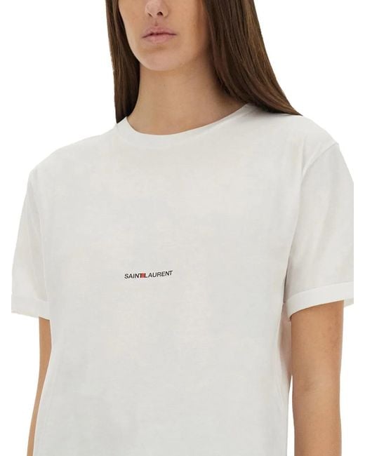 Saint Laurent White Boyfriend T-Shirt