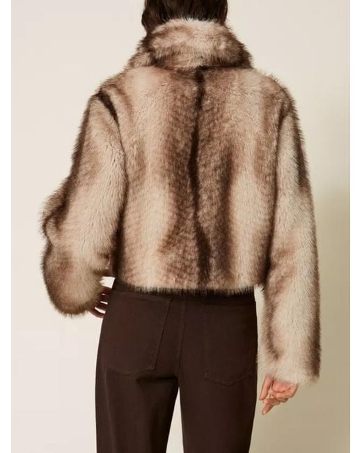 Twinset Brown Polyester Giacca Jacket