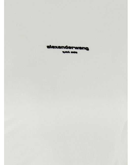 Alexander Wang White 'Ls Tee W/Logo Print' T-Shirt