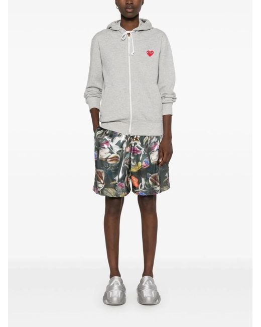 COMME DES GARÇONS PLAY Gray Cotton Hoodie
