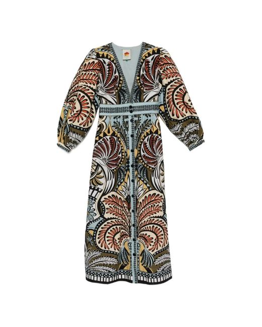 Farm Rio Multicolor Balamana Dress Multi Floral Print