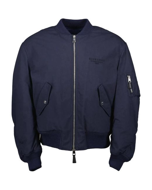 Givenchy Blue Cotton Twisted Arms Bomber for men
