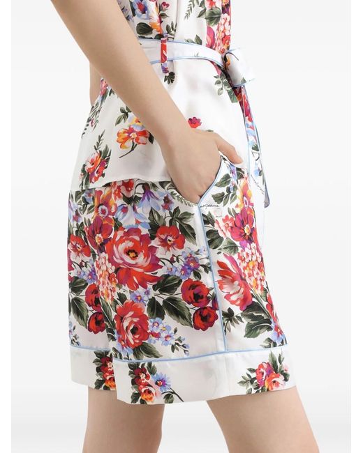 Dolce & Gabbana Red Dolce & Gabbana Floral Print Shorts
