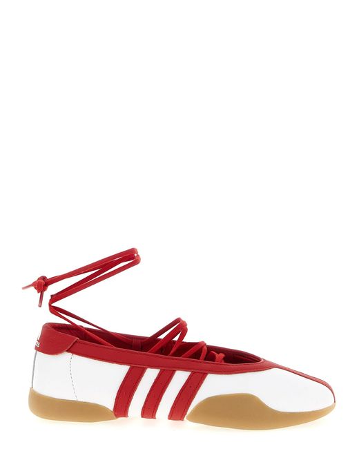 Adidas Originals Red 'Taekwondo Mei' Leather Ballet Flats With