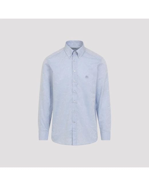 Etro Blue Shirt Roma Logo Bd for men