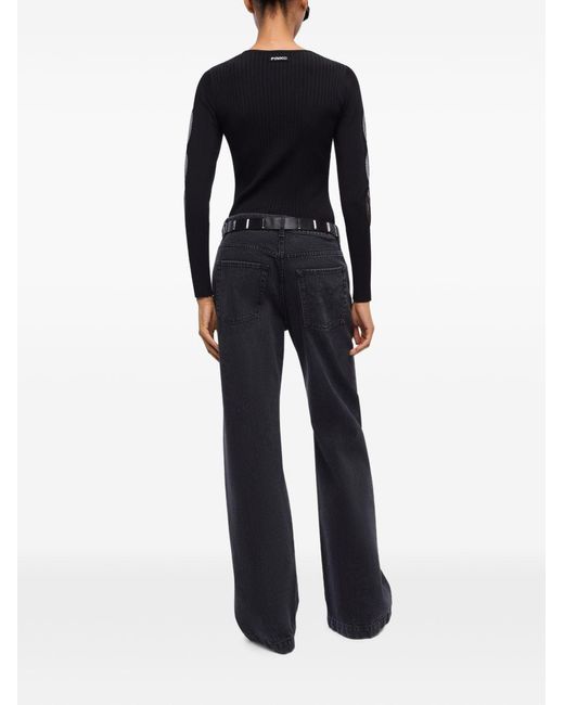 Pinko Black Viscose Polyester Sweater