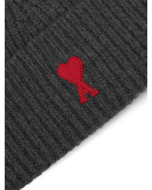 AMI Gray Beanie Hat for men