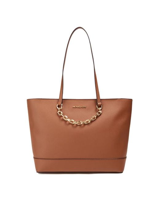 Michael Kors Brown Jet Set Chain Swag Tote Bag