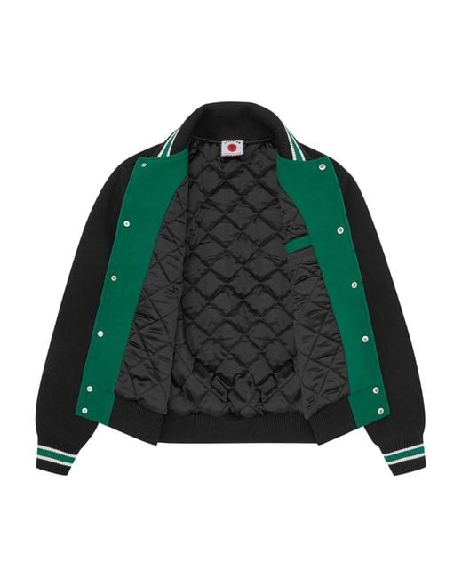 BBCICECREAM Green College Varsity Jacket for men