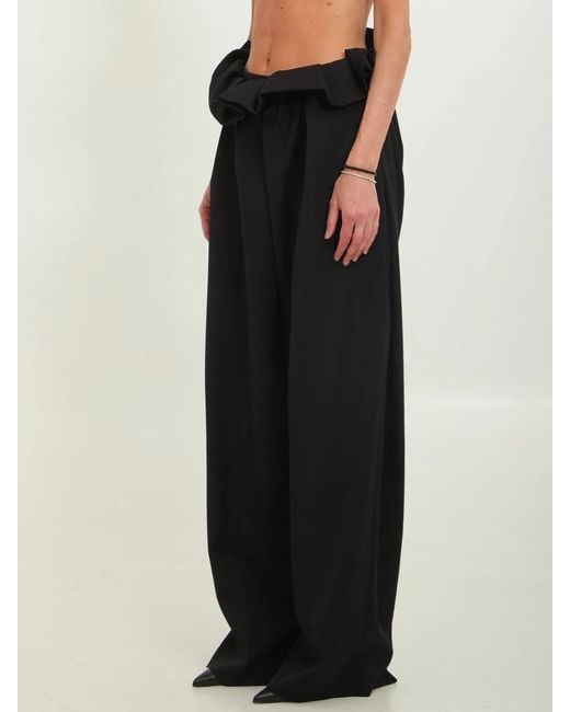 Khaite Black Kira Pleated Waisted Pants