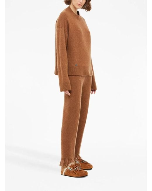 Alanui Brown Cashmere And Silk Blend Trousers