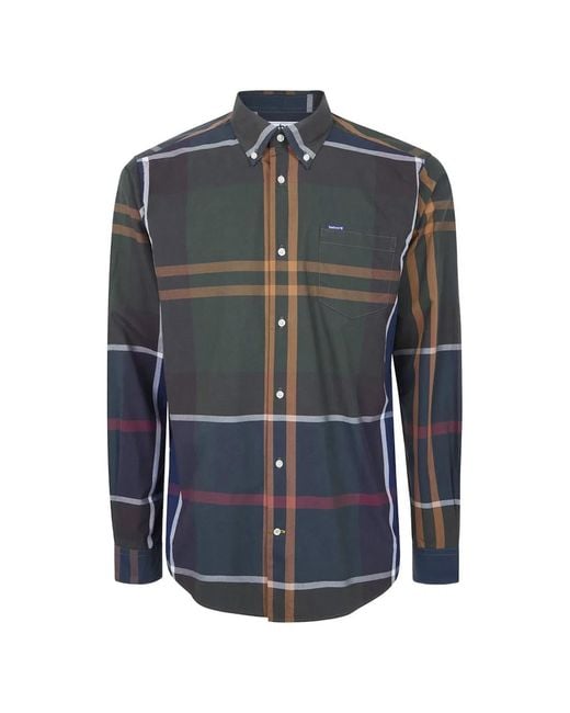 Barbour Blue Harris Plain/Tartan Tailored Shirt for men