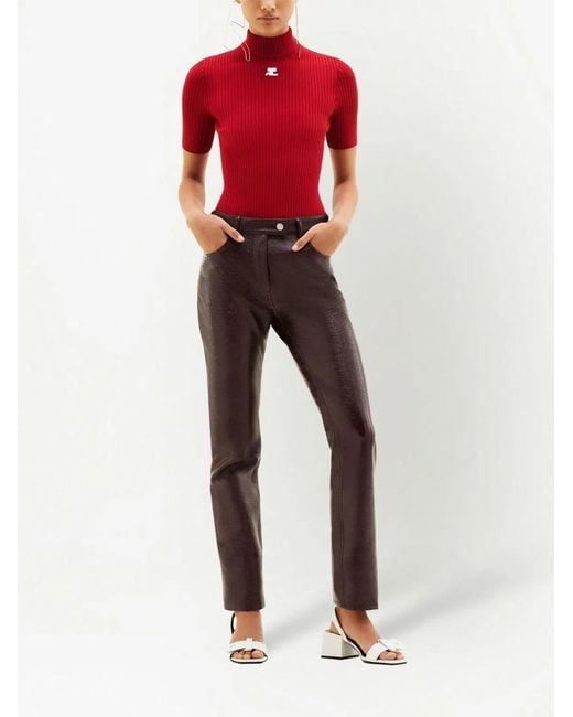 Courreges Red Courregès Cotton Blend Knit Top