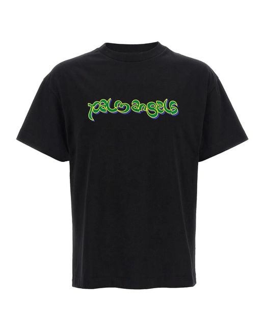 Palm Angels Black 'Thai Logo' T-Shirt for men