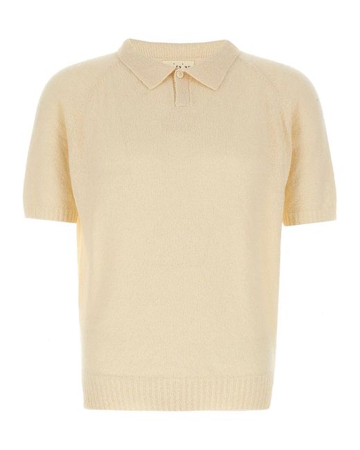Ma'ry'ya White Bouclé Polo Shirt for men