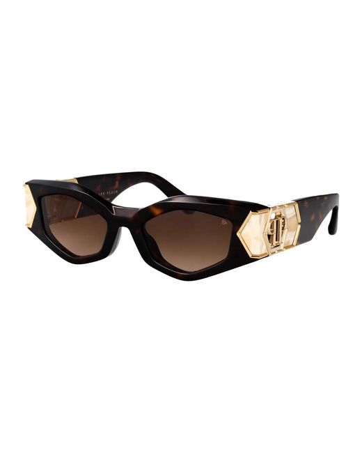 Philipp Plein Brown Acetate+Metal Sunglasses