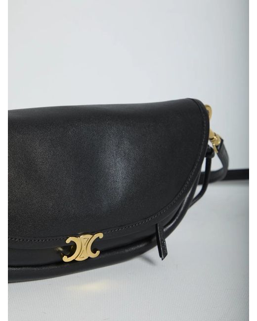 Céline White Small Halfmoon Triomphe