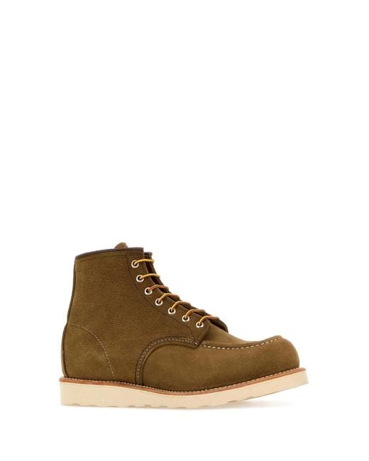 Red Wing Brown Suede Ankle Boots for men