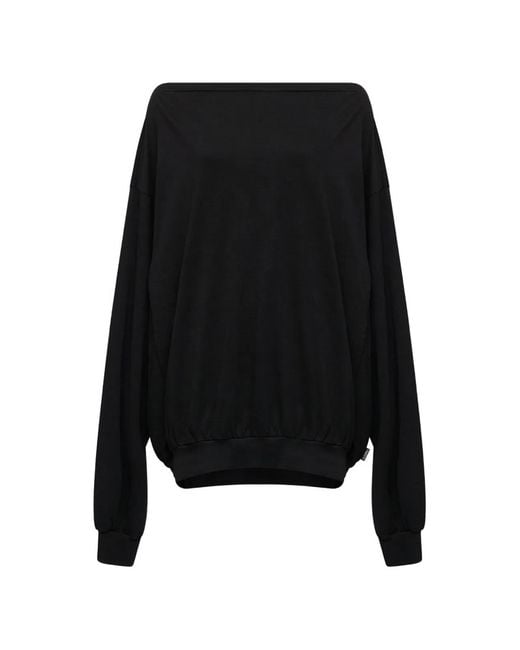 MM6 by Maison Margiela Black Cotton Oversized Top