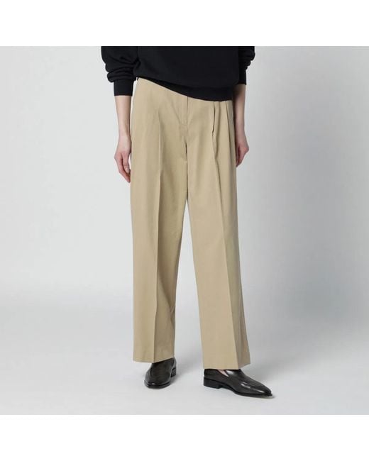 DUNST Natural Double-Pleat Trousers