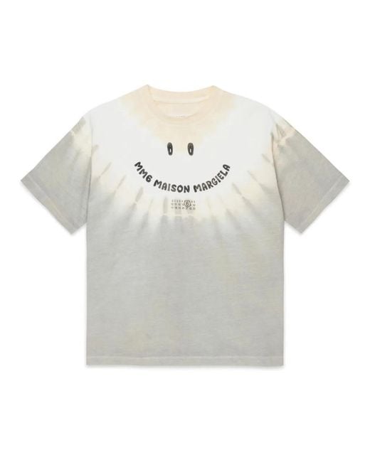 MM6 by Maison Margiela Gray T-Shirt With "Smile" Logo