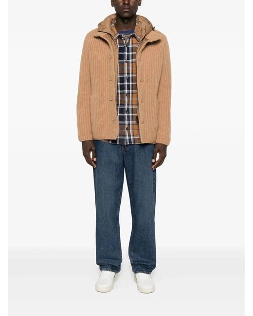 Herno Natural Knitted Bomber Jacket With Bib for men