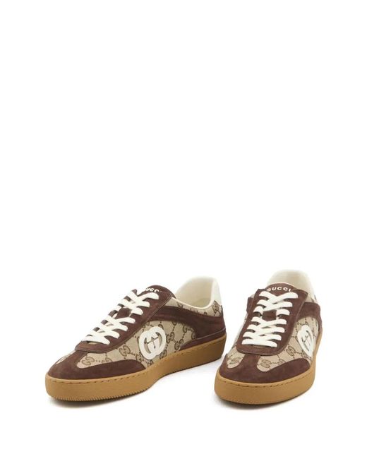 Gucci Black Gg Fabric And Suede Sneakers for men