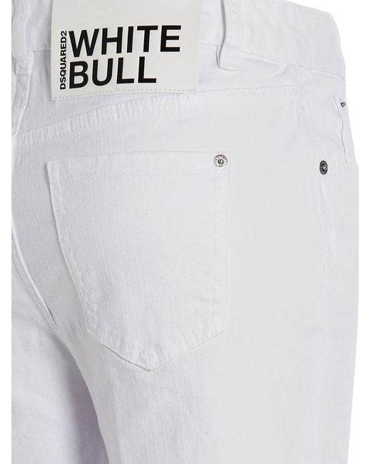 DSquared² White 'Super Flared Cropped' Jeans