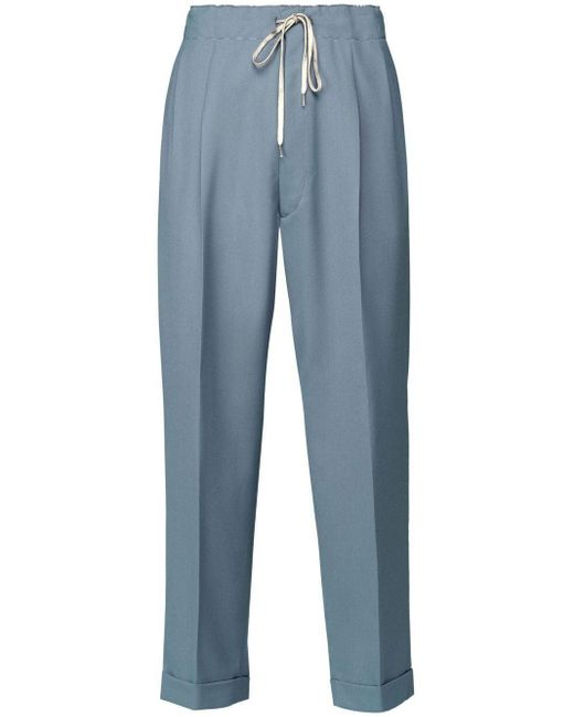 Maison Margiela Blue Pleated Twill Trousers