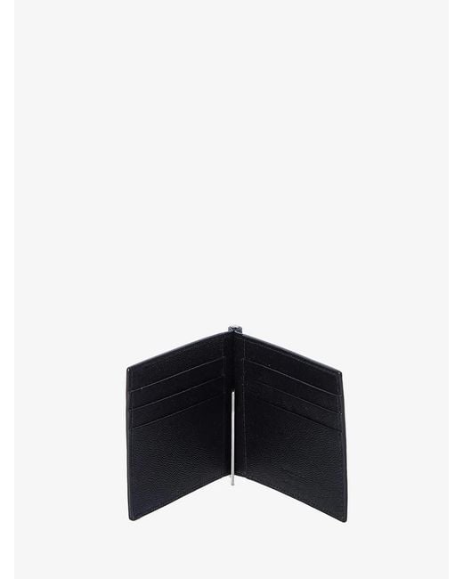 Saint Laurent White Paris Bill Clip Wallet for men