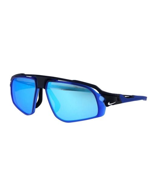 Nike Blue Mirror Matte Acetate Sunglasses